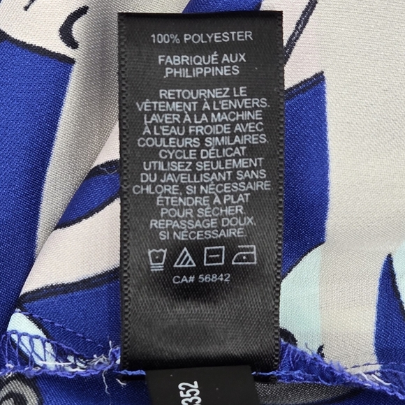 Express Blue and Black Charm Chain Print Spaghetti String Top SIZE:M - Picture 3 of 10